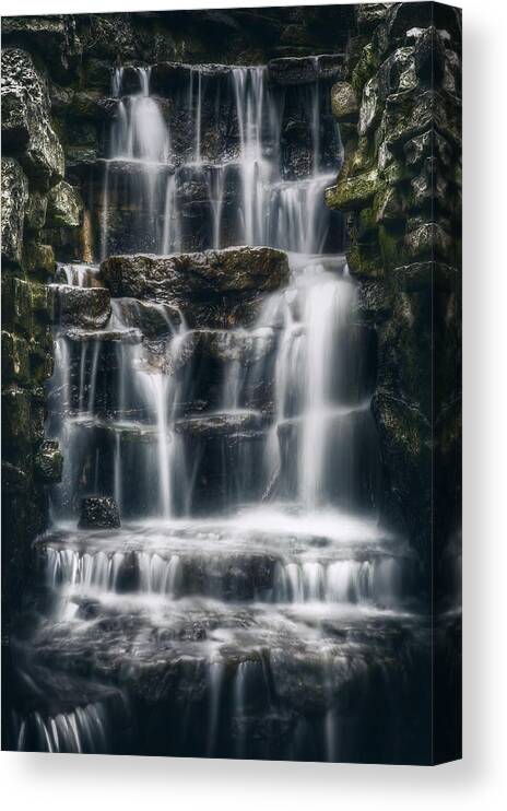 Waterfall Canvas Print featuring the photograph Lake Park Waterfall 2 by Scott Norris