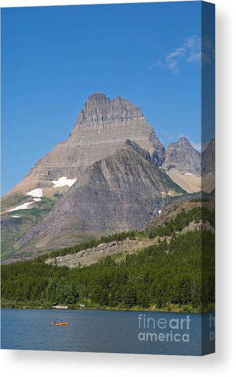 Mountains Canvas Print featuring the photograph Lake Sherburne in Glacier National Park by Natural Focal Point Photography