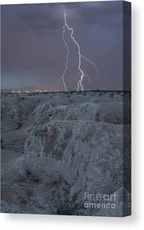 Lightning Canvas Print featuring the photograph Las Vegas Strike 4 by Balanced Art