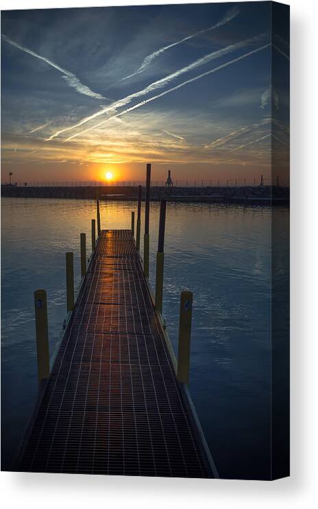 Boat Launch Canvas Print featuring the photograph Launch a New Day by James Meyer