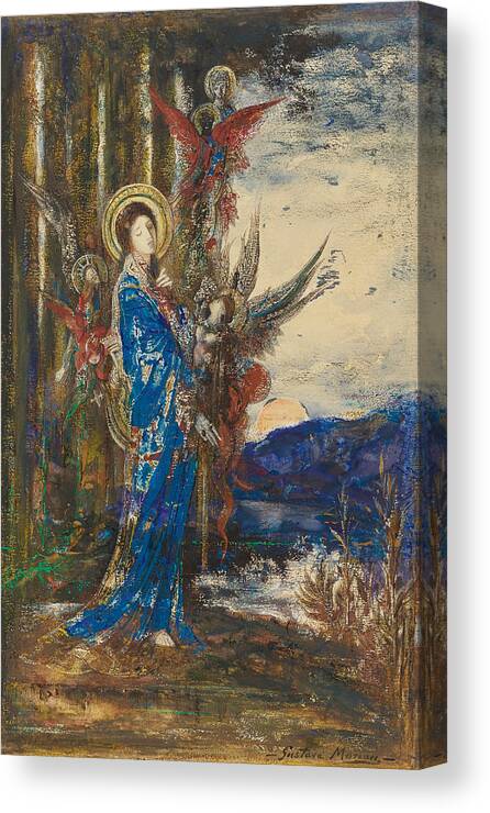Gustave Moreau Canvas Print featuring the painting Les Epreuves by Gustave Moreau