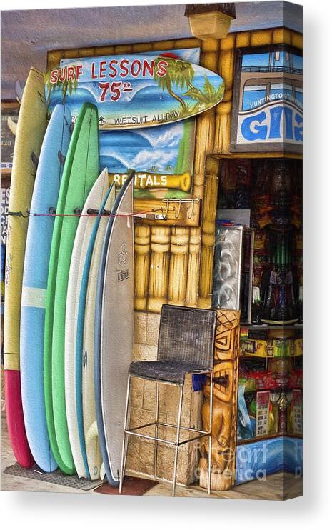 California Canvas Print featuring the photograph Lets Go Surfing by Peggy Hughes