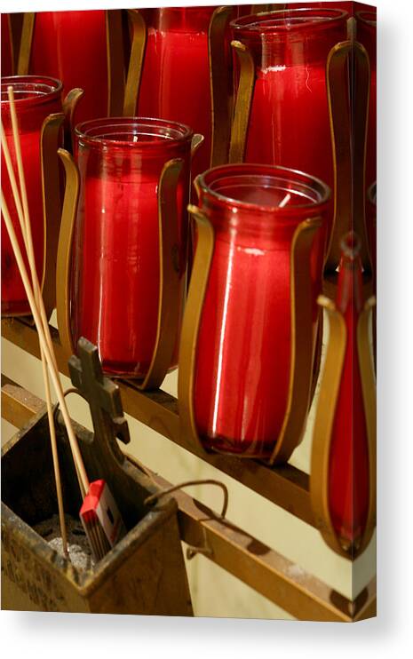 Angel Canvas Print featuring the photograph Light a Candle by Kathryn McBride