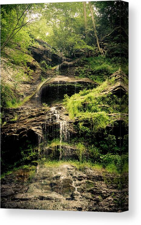 Catherdal Falls Canvas Print featuring the photograph light flow at Cathedral Falls by Shane Holsclaw