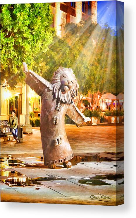 Staley Canvas Print featuring the photograph Lion Fountain by Chuck Staley