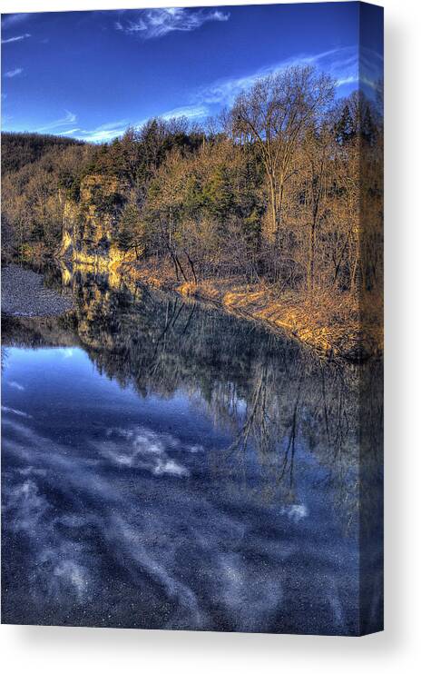 Water Reflection Canvas Print featuring the photograph Little Buffalo River at Parthenon by Michael Dougherty