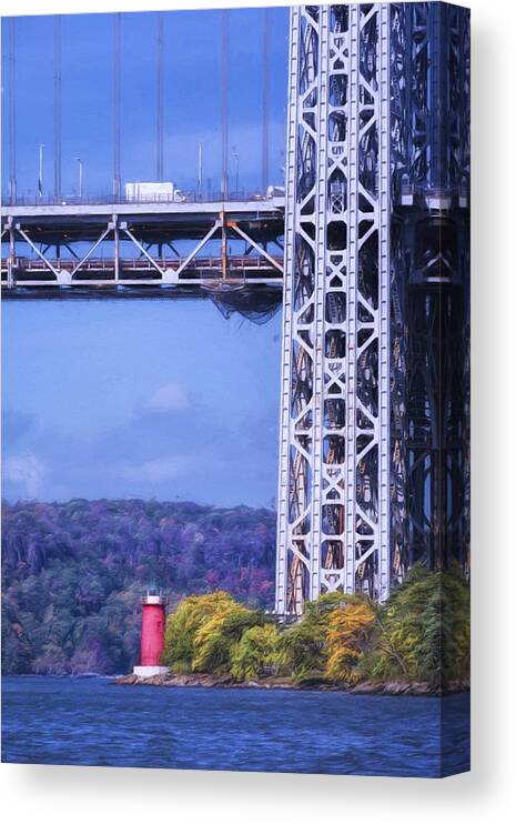 Joan Carroll Canvas Print featuring the photograph Little Red Lighthouse by Joan Carroll