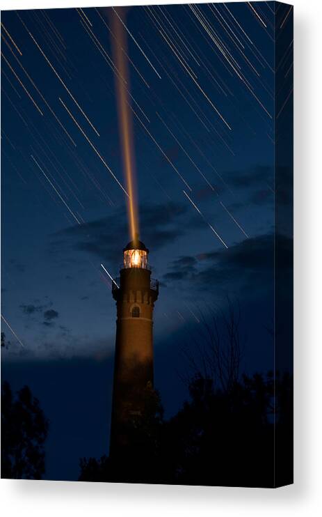 Blue Canvas Print featuring the photograph Little Sable Lighthouse by Steve Gadomski