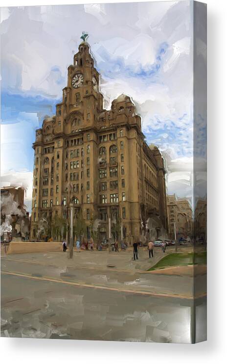 Liver Canvas Print featuring the photograph Liverbirds. by Christopher Rowlands