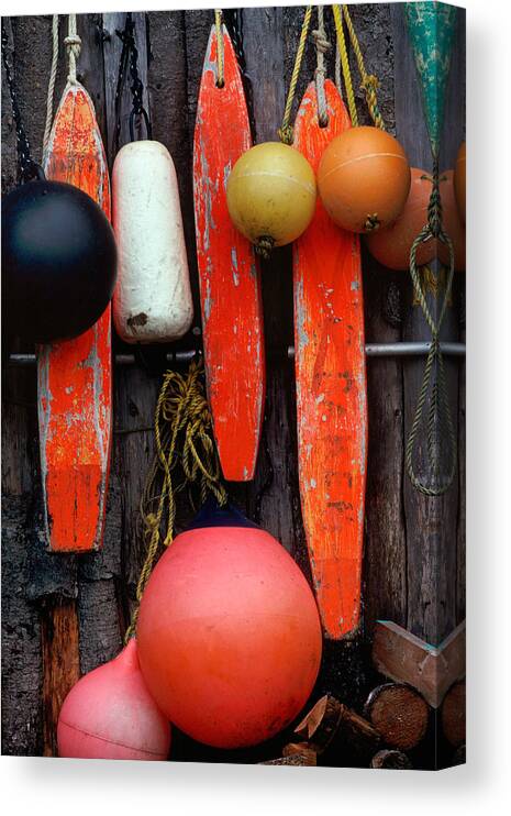 Lobster Buoys In Maine Canvas Print / Canvas Art by Theodore