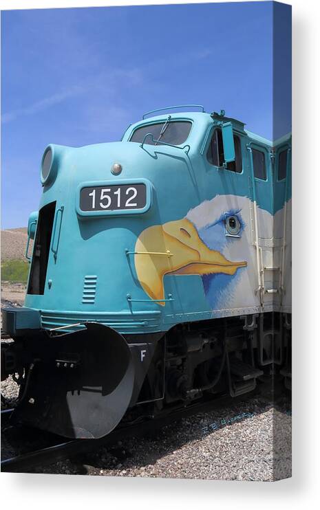 Locomotive Canvas Print featuring the photograph Locomotive 1512 with Snowplow by R B Harper