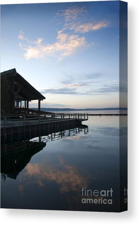 Yellowstone Canvas Print featuring the photograph Lodge on Yellowstone Lake by Brenda Kean