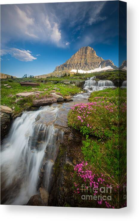 America Canvas Print featuring the photograph Logan Pass Cascades by Inge Johnsson