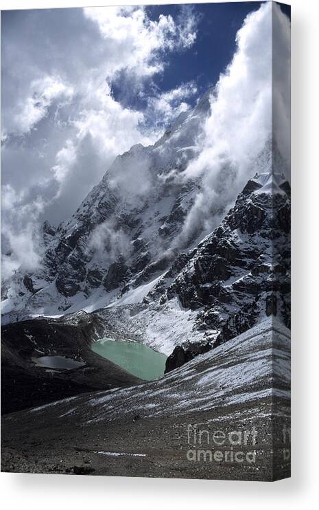 Peru Canvas Print featuring the photograph Lonely Lake on the Inca Trail by James Brunker