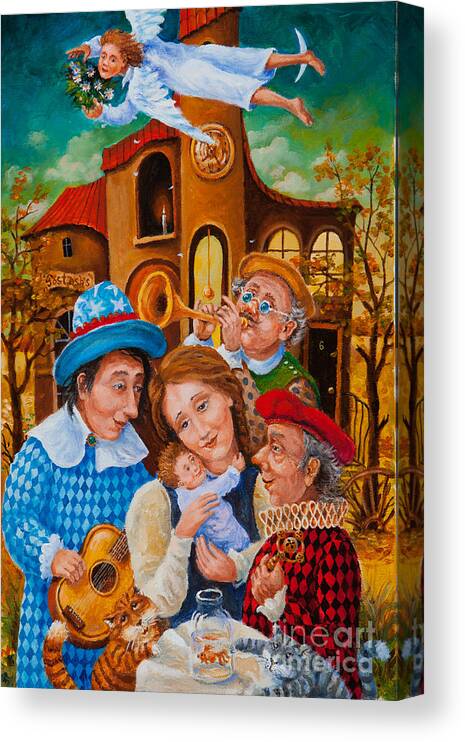 Figurative Canvas Print featuring the painting Madonna with Child by Igor Postash