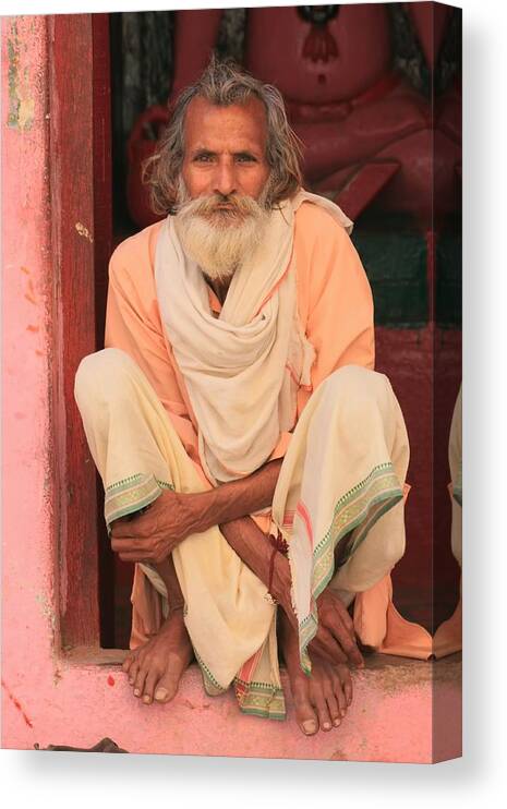 India Canvas Print featuring the photograph Man from India by Amanda Stadther