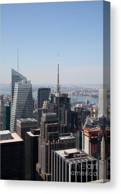 Construction Site Canvas Print featuring the photograph Manhattan View 2012 by Christiane Schulze Art And Photography