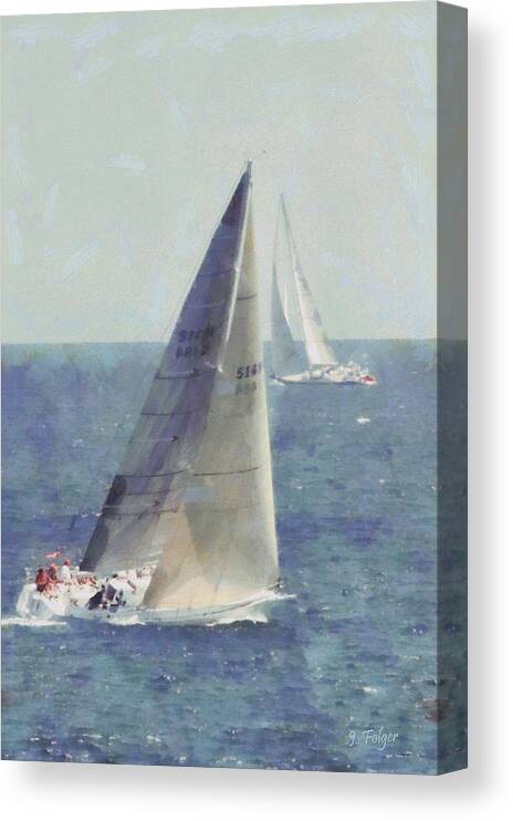 New England Canvas Print featuring the photograph Marblehead to Halifax Ocean Race by Jeff Folger
