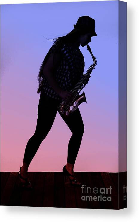 Saxophone Canvas Print featuring the photograph Marching Musician by M K Miller