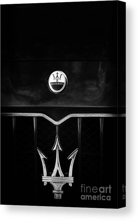 Maserati Canvas Print featuring the photograph Maserati Quattroporte Monochrome by Tim Gainey