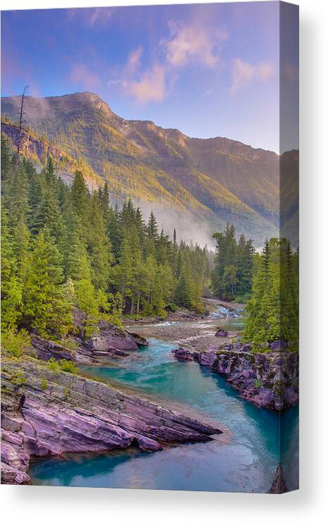 Glacier National Park Canvas Print featuring the photograph McDonald Creek by Adam Mateo Fierro