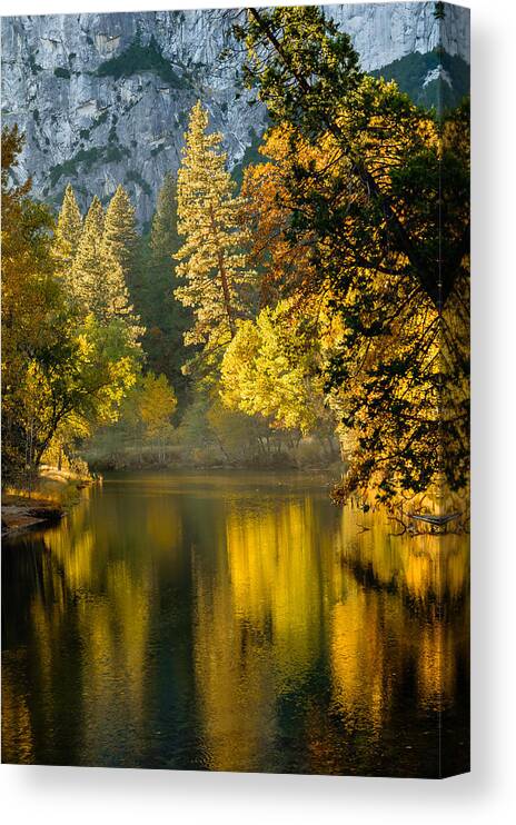 Merced River Canvas Print featuring the photograph Merced Colors by Chuck Jason
