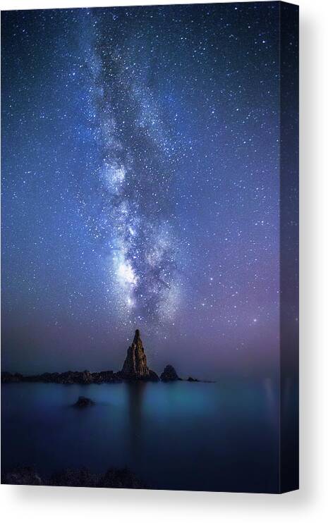 Night Canvas Print featuring the photograph Mermaids Port by Jose Garcia