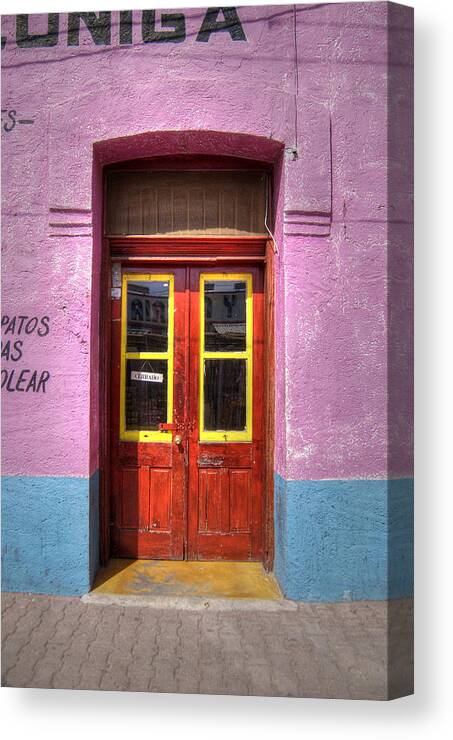 Mexican Door Canvas Print featuring the photograph Mexican Door by Mark Langford