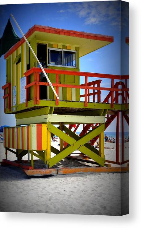 Miami Canvas Print featuring the photograph Miami Shack by Laurie Perry