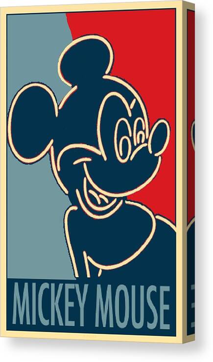 Mickey Mouse Canvas Print featuring the photograph MICKEY MOUSE NEON in HOPE by Rob Hans