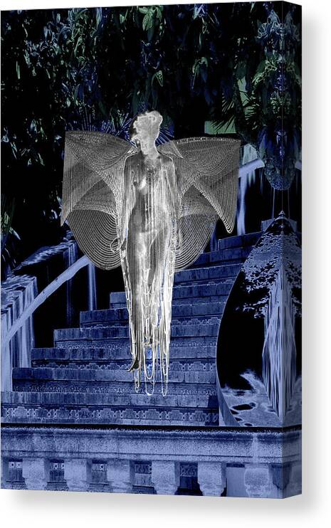 Midnight Canvas Print featuring the digital art Midnight Garden by Lisa Yount