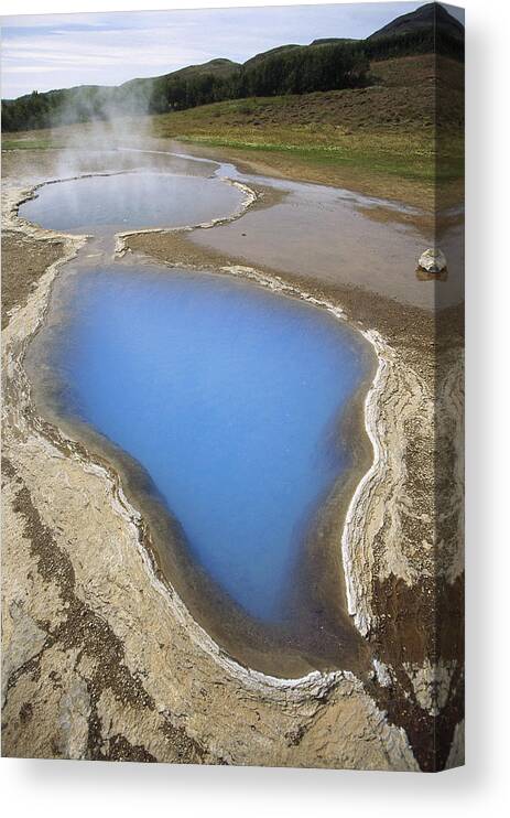 Feb0514 Canvas Print featuring the photograph Mineral Hot Springs Geyser Thermal by Tui De Roy