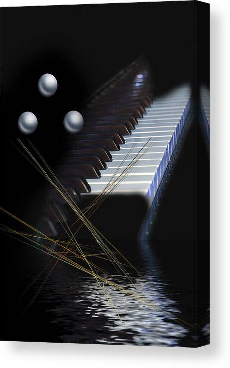 Digital Art Canvas Print featuring the digital art Minimalism piano by Angel Jesus De la Fuente