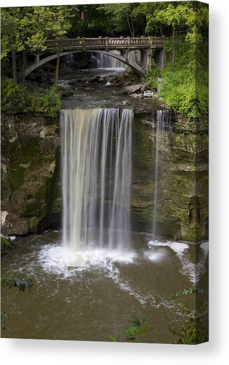 Water Canvas Print featuring the photograph Minneopa Falls 37 by John Brueske