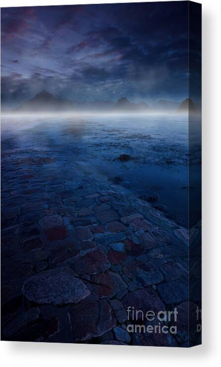 Coast Canvas Print featuring the photograph Misty Sunrise by David Lichtneker