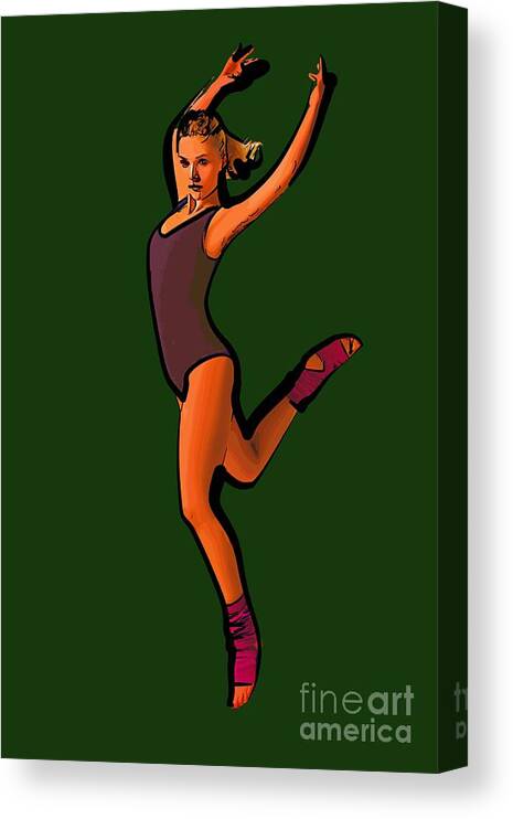 Modern Dancer Canvas Print featuring the digital art Modern dancer 93 by College Town