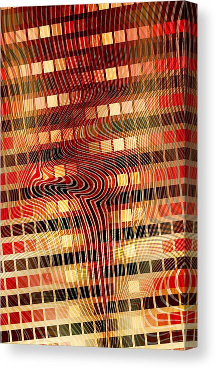 Abstracts Canvas Print featuring the digital art Moire 02052011 by Matthew Lindley