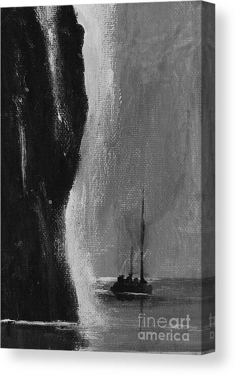 Moonlight Canvas Print featuring the painting Moonlit Sail by Trilby Cole