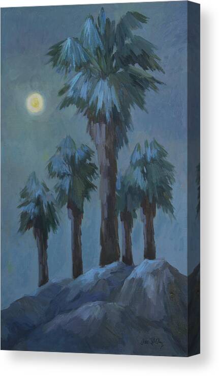 Moonrise Canvas Print featuring the painting Moonrise 2 by Diane McClary