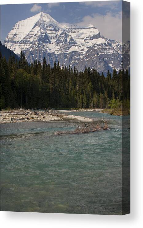 Landscape Canvas Print featuring the photograph Mount Robson Canadian Rockies by Tony Mills