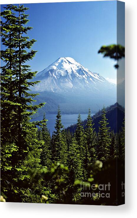 Mount St. Helens Canvas Print featuring the photograph Mount St. Helens And Spirit Lake by Thomas & Pat Leeson