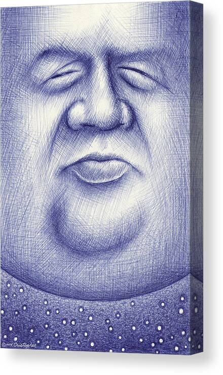 Moon Canvas Print featuring the drawing Mr. Moon by Cristophers Dream Artistry