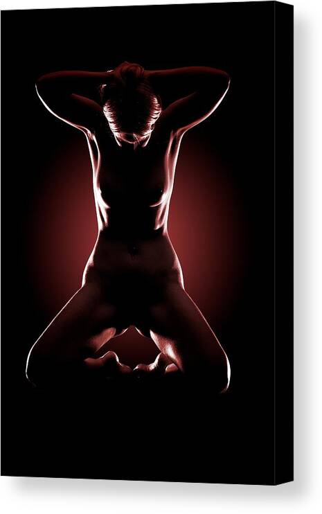 Art-nude Canvas Print featuring the photograph Naissance Rouge by David Quinn