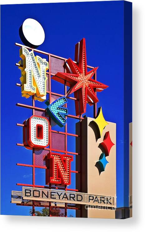 Photo Old Neon Signs Canvas Print featuring the photograph Vegas Neon Boneyard by Kate McKenna