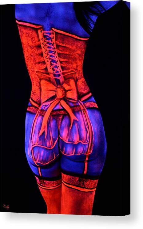 Bodypaint Canvas Print featuring the photograph Neon Dream I by Angela Rene Roberts and Cully Firmin