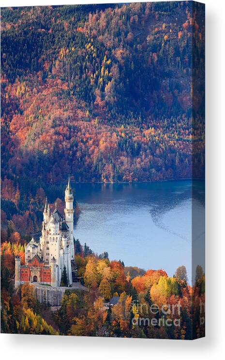 Germany Canvas Print featuring the photograph Neuschwanstein Castle in Autumn Colours by Henk Meijer Photography