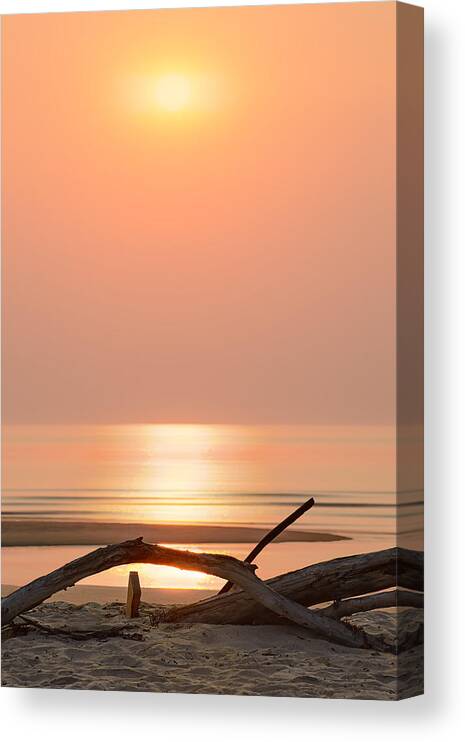 Sunrise Canvas Print featuring the photograph New Day at the Beach by Robert Mitchell