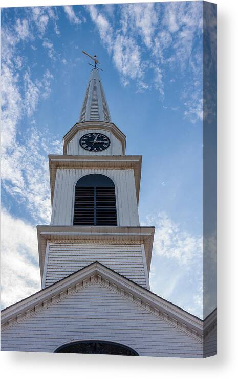 Karen Stephenson Photography Canvas Print featuring the photograph New Hampshire Steeple Detailed View by Karen Stephenson