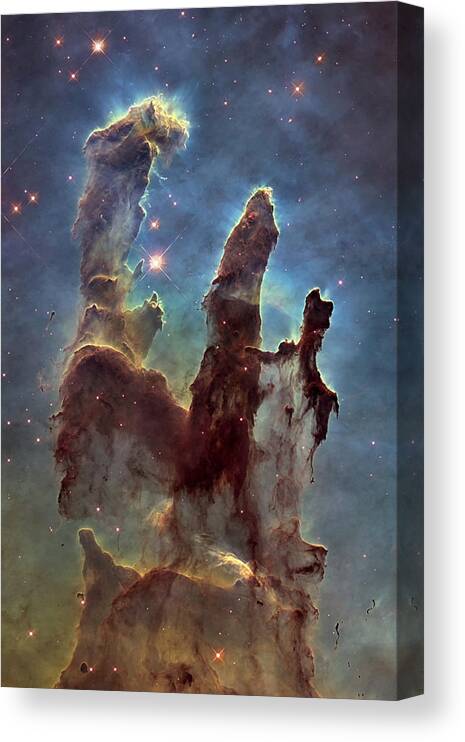 3scape Canvas Print featuring the photograph Hubble Pillars of Creation HD Tall by Adam Romanowicz