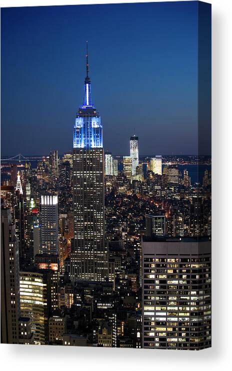 Lower Manhattan Canvas Print featuring the photograph New York City by Kevinjeon00